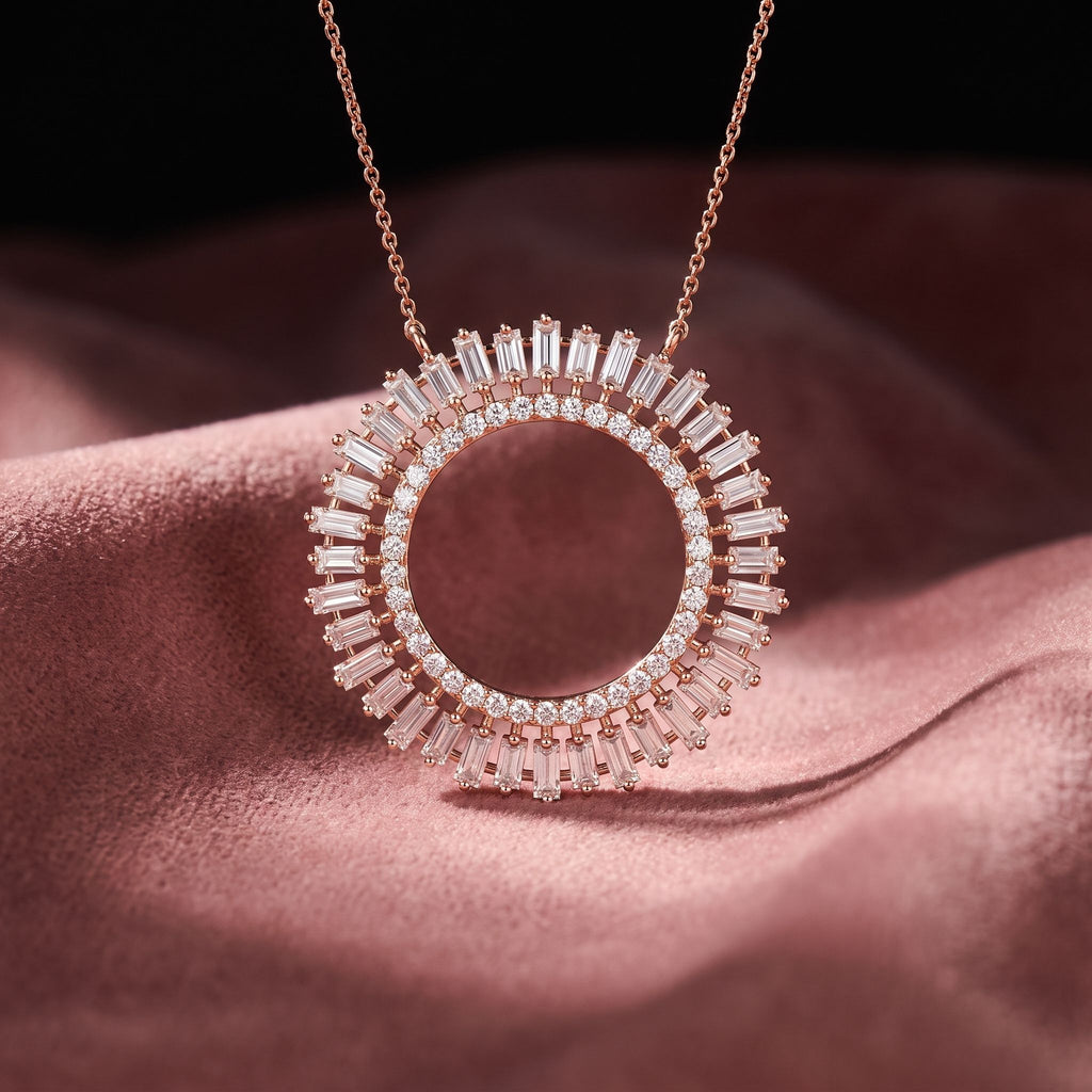 18K Abstract Diamond Pendant — AI cloth, in-house