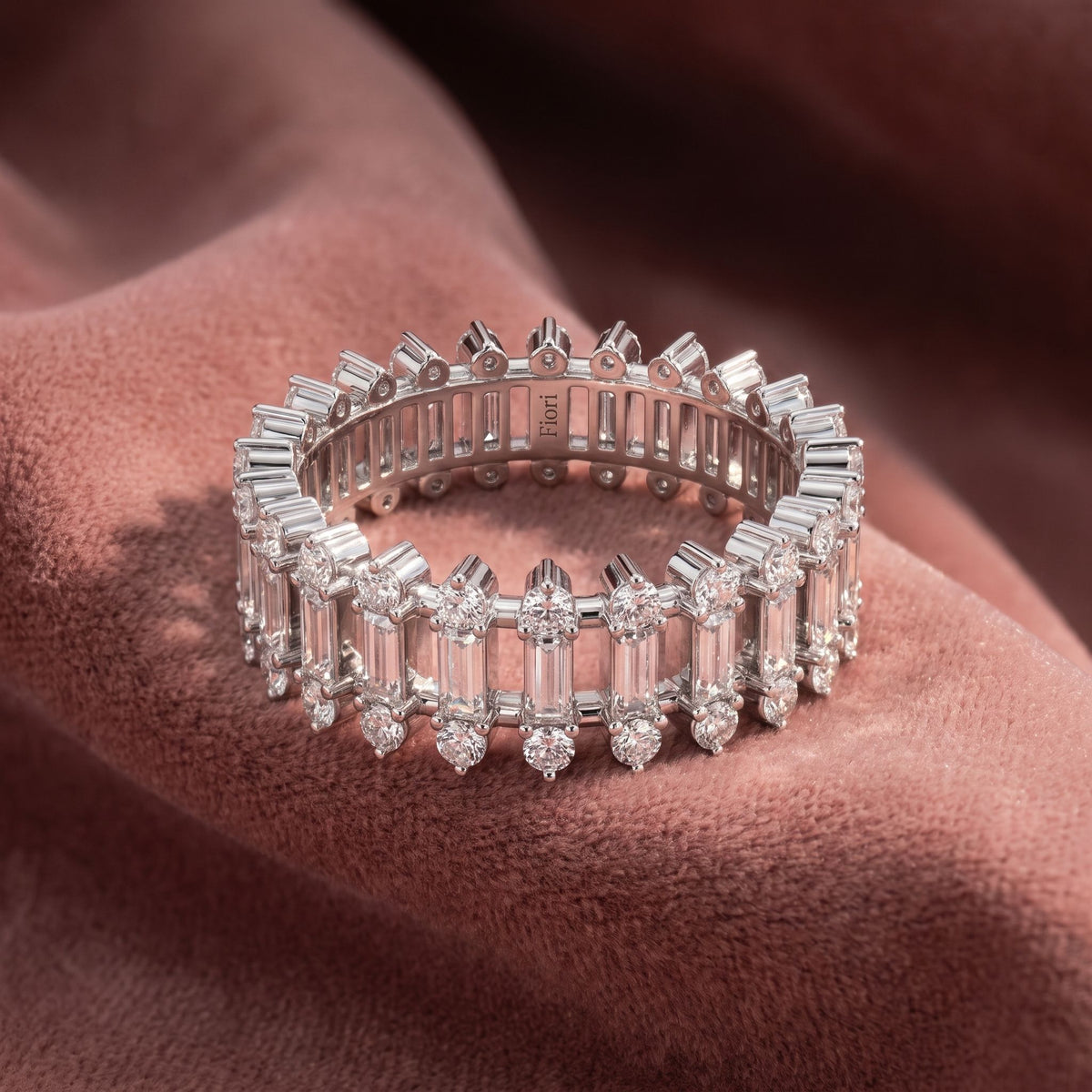 18K Eternity Diamond Ring — AI cloth, in-house