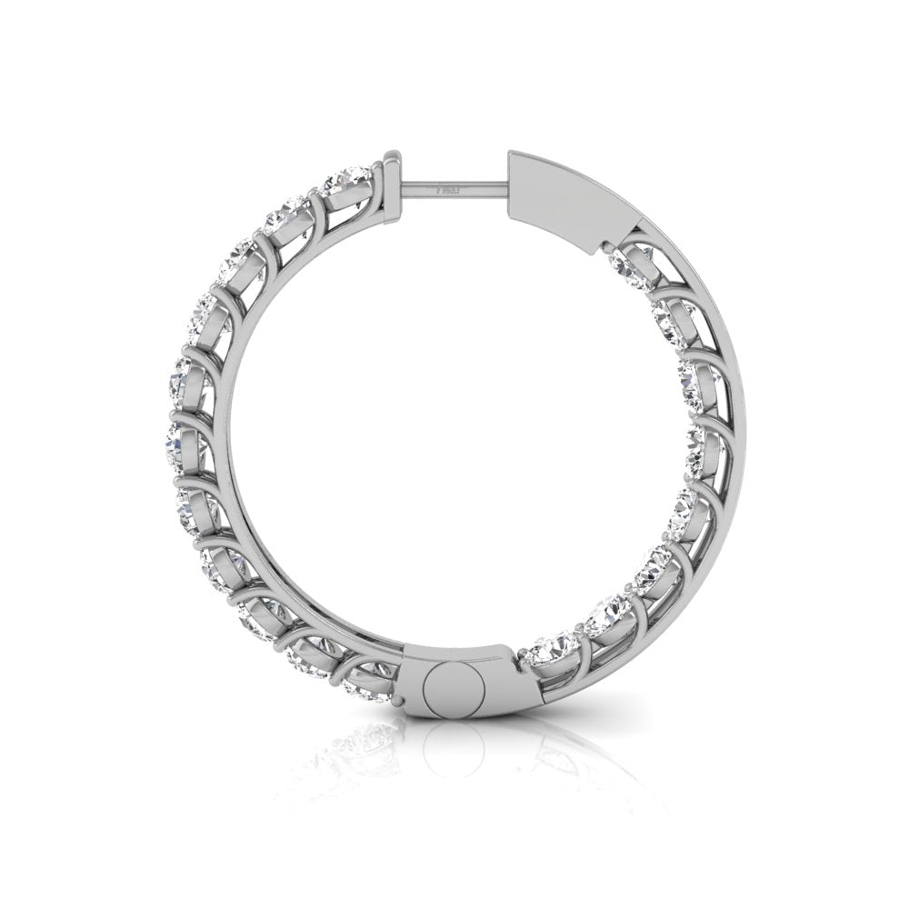 18K Diamond Hoop Earrings — SIDE VIEW