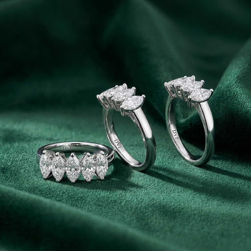 18K White Gold Bespoke Marquise Diamond Ring