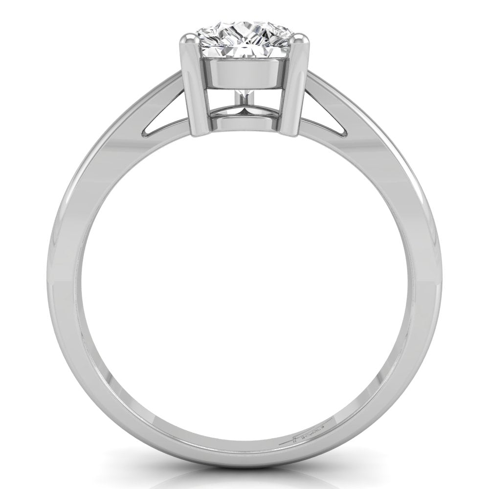 18K Solitaire Pear Diamond Ring — FRONT