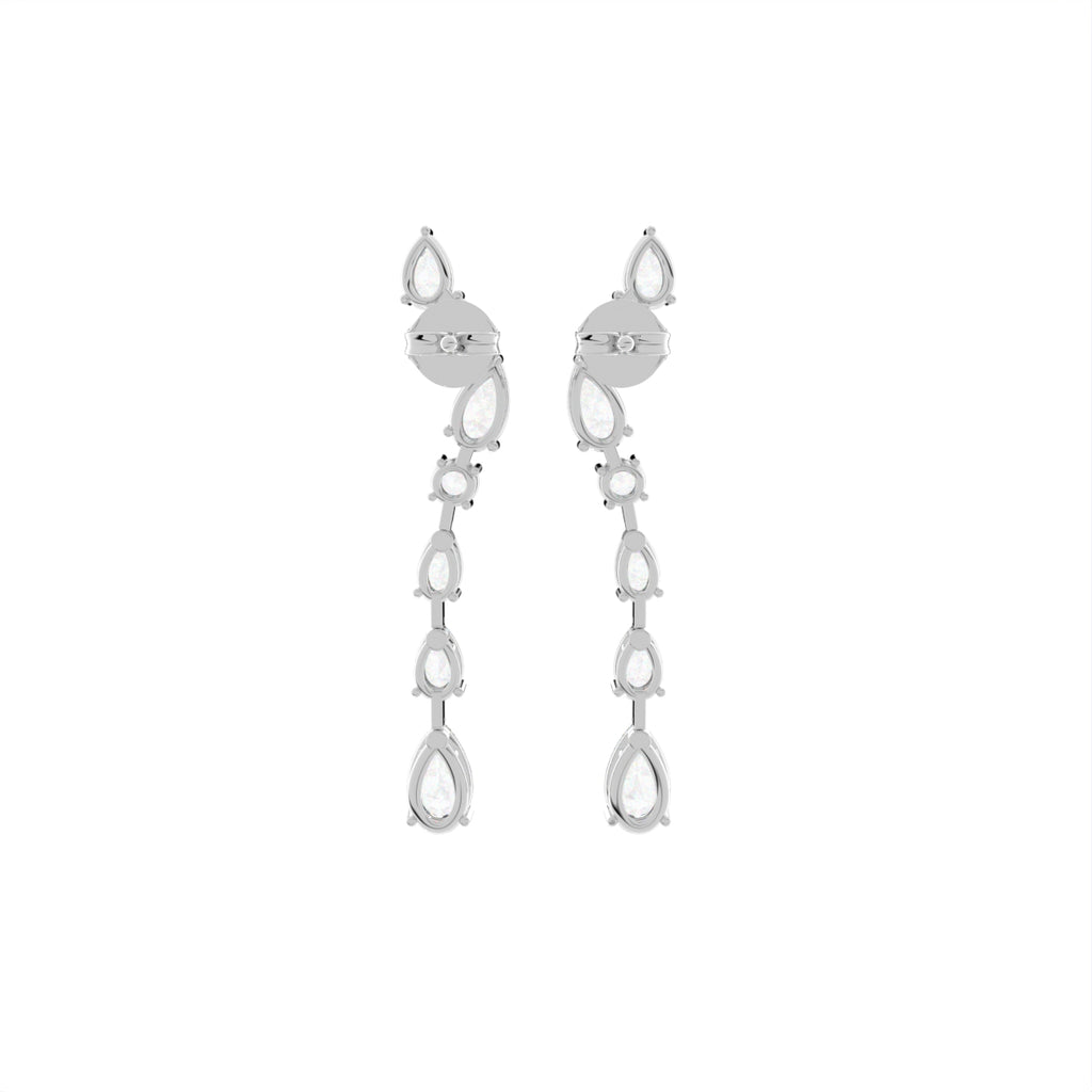 18K Pear Diamond Drop Earrings — BACK