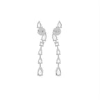 18K Pear Diamond Drop Earrings — BACK
