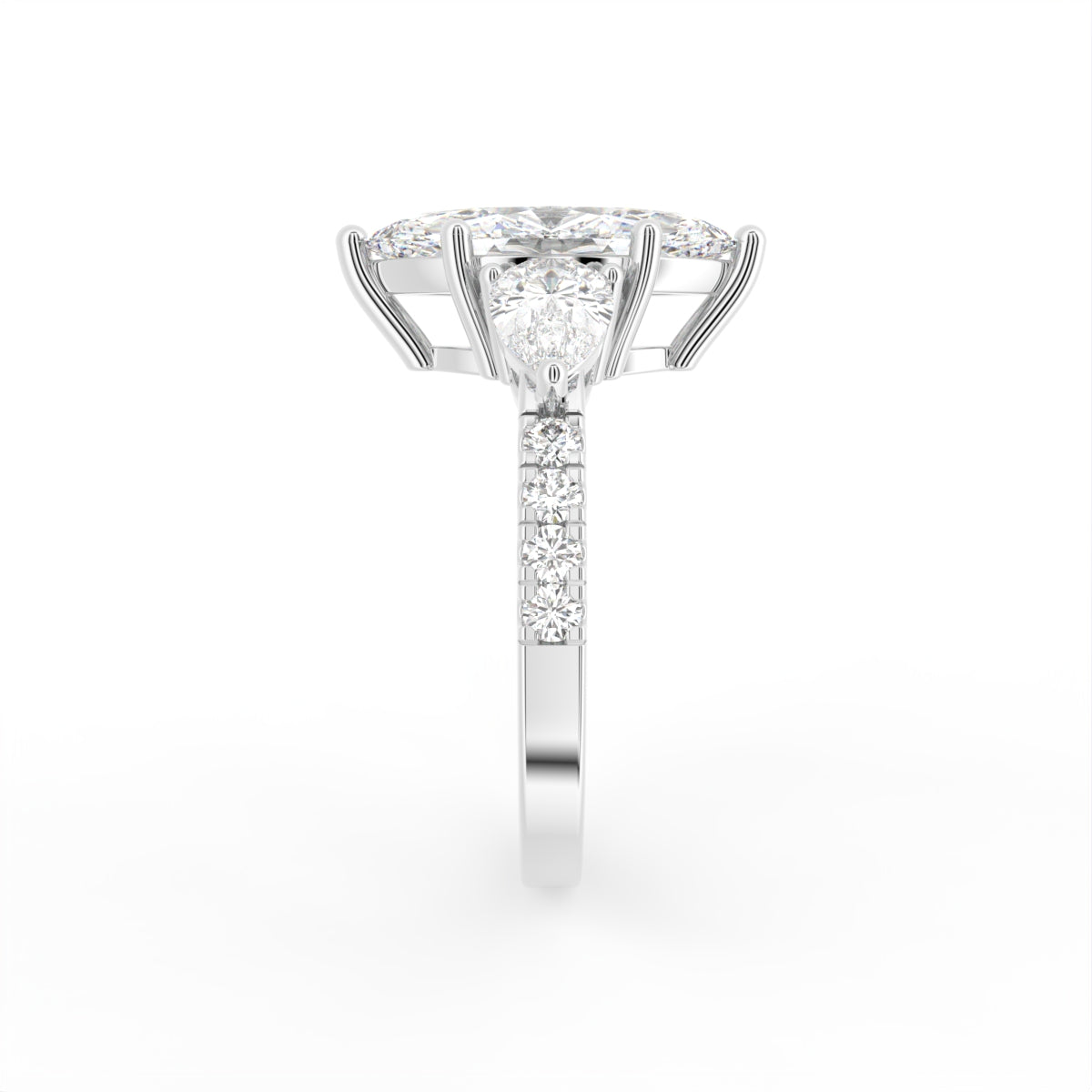 vimg:Z00246|18K Trilogy Marquise Diamond Ring — SIDE