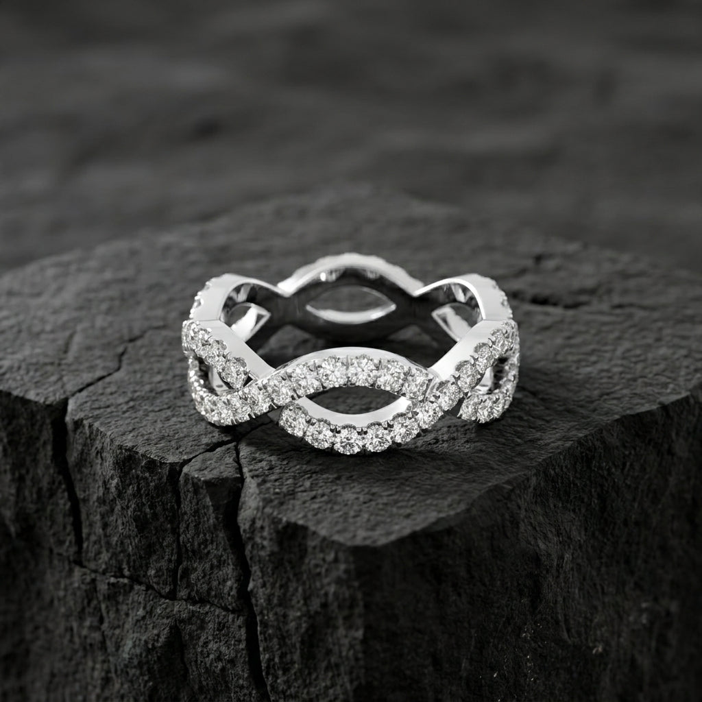 14K White Gold Eternity Round Diamond Ring