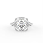 18K Halo Diamond Ring — TOP