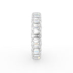 18K Full Eternity Emerald Cut Diamond Ring — SIDE