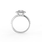 18K Halo Radiant Diamond Ring — FRONT