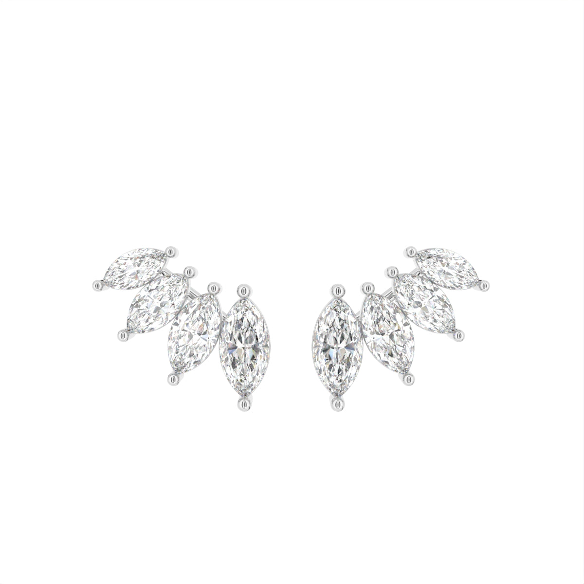 14K Yellow Gold Halo Bespoke Diamond Earrings — TOP
