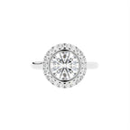 18K Halo Round Diamond Ring — TOP
