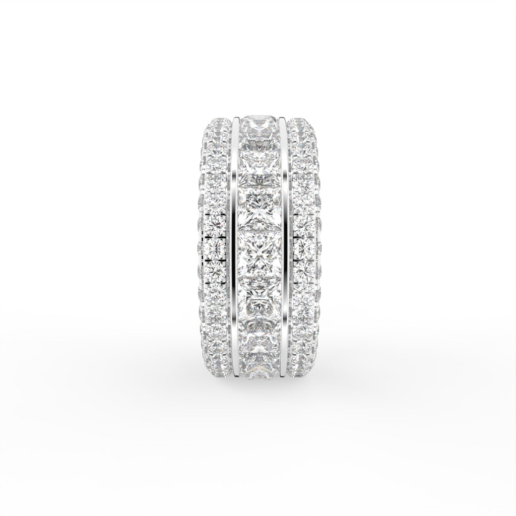 18K Eternity Pave Diamond Ring — SIDE