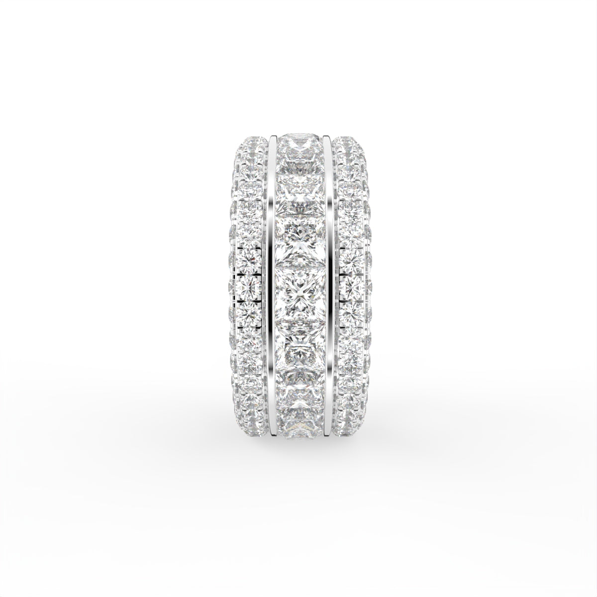 18K Eternity Pave Diamond Ring — SIDE