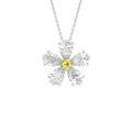 vimg:FJ4953|vimg:FJ3989|vimg:FJ4955|14K White Gold Floral Pear Diamond Pendant — FRONT