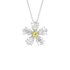 vimg:FJ4953|vimg:FJ3989|vimg:FJ4955|14K White Gold Floral Pear Diamond Pendant — FRONT