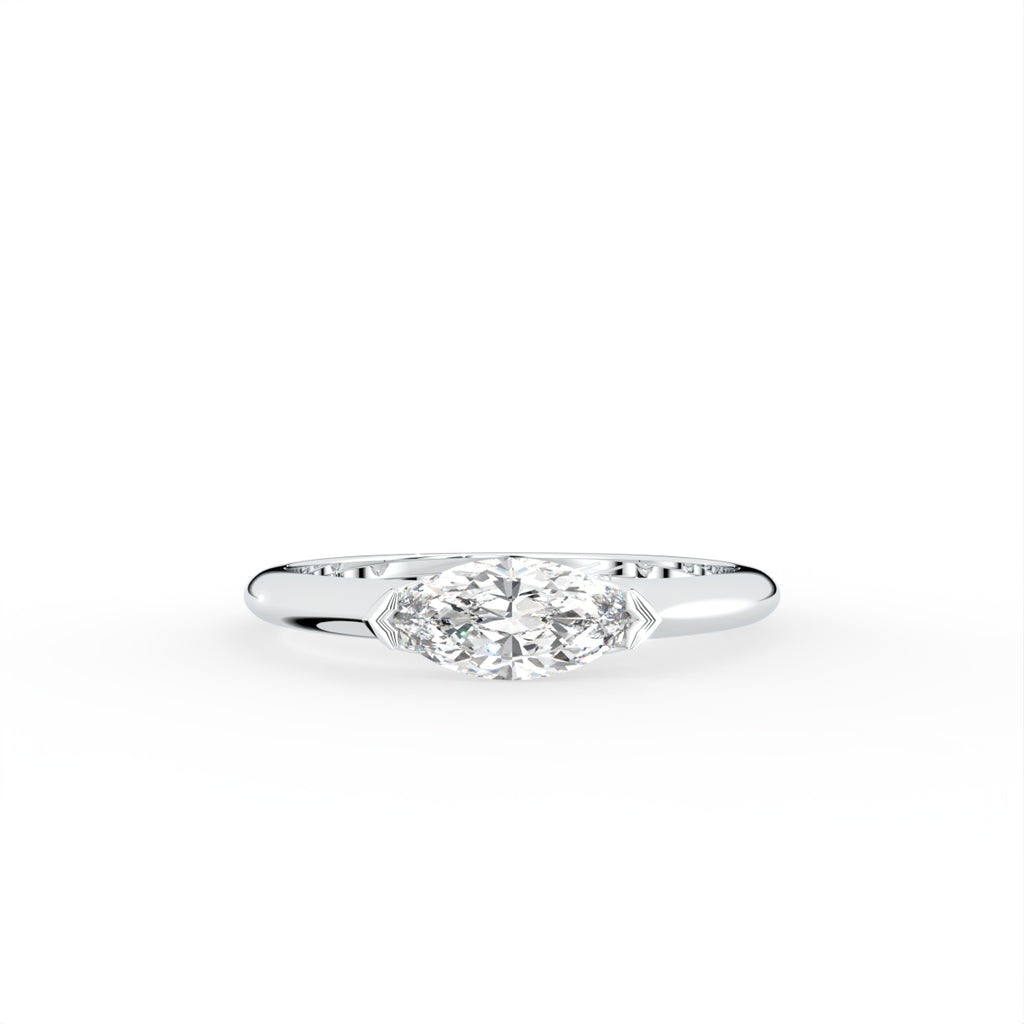 vimg:FJ6284|vimg:FJ6303|18K Solitaire Marquise Diamond Ring — TOP
