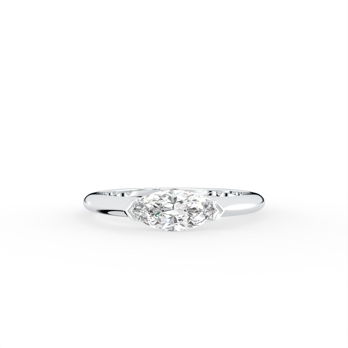 vimg:FJ6284|vimg:FJ6303|18K Solitaire Marquise Diamond Ring — TOP