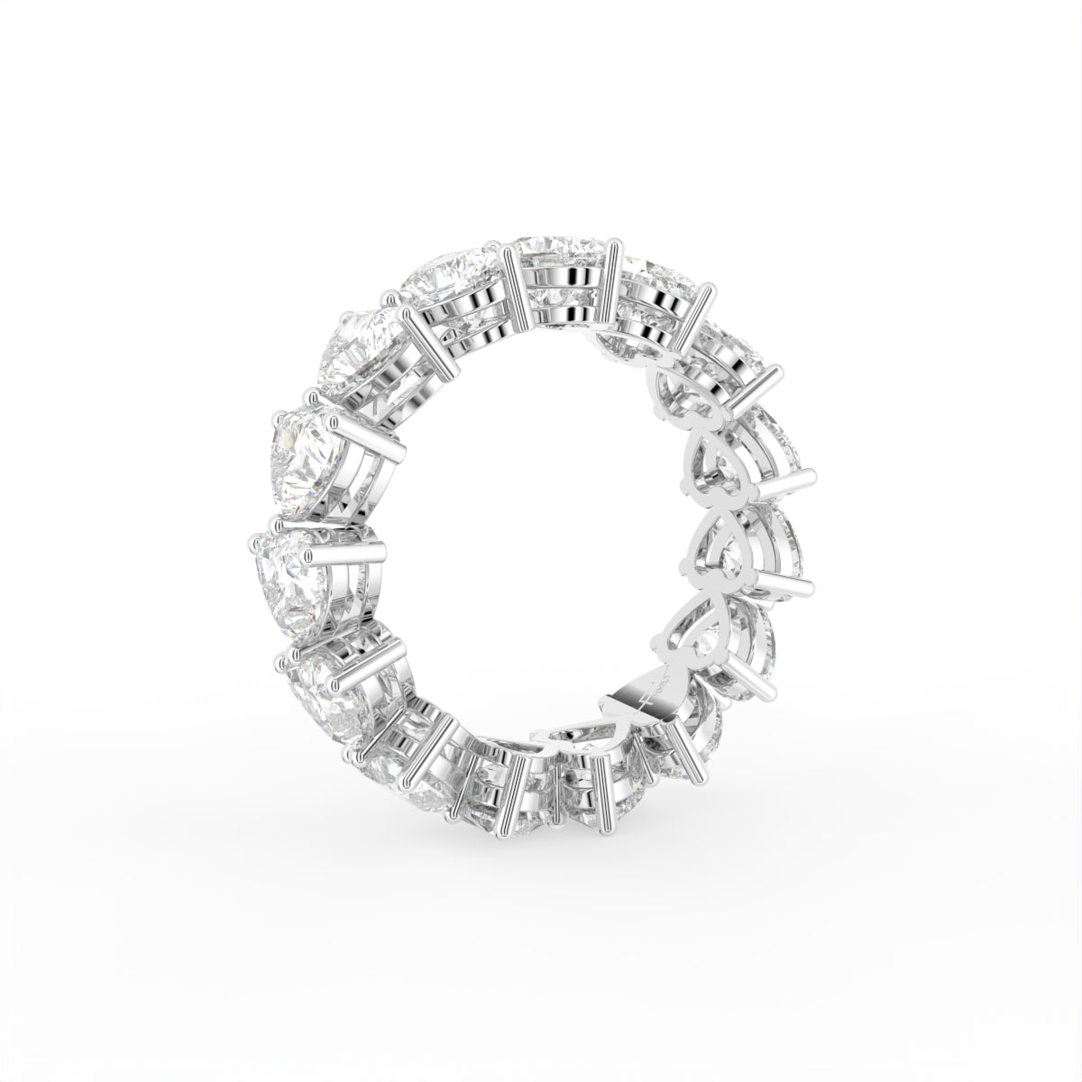 vimg:FJ4883|vimg:FJ4884|vimg:FJ4885|vimg:FJ4886|14K White Gold Full Eternity Heart Diamond Ring — 3D VIEW