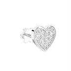 18K Heart Diamond Piercing Earrings — 3D VIEW