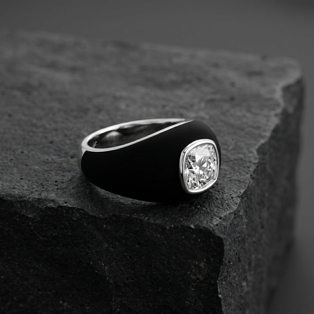 14K White Gold Bespoke Cushion Diamond Ring
