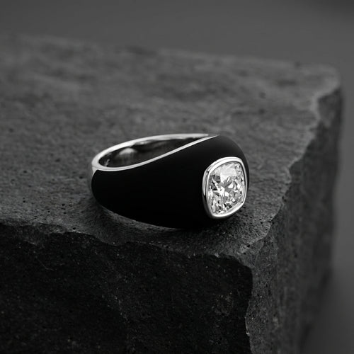 14K White Gold Bespoke Cushion Diamond Ring