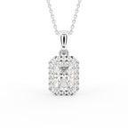 18K Halo Pink Diamond Pendant — FRONT