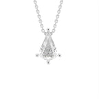 18K Solitaire Fancy Cut Diamond Pendant — FRONT