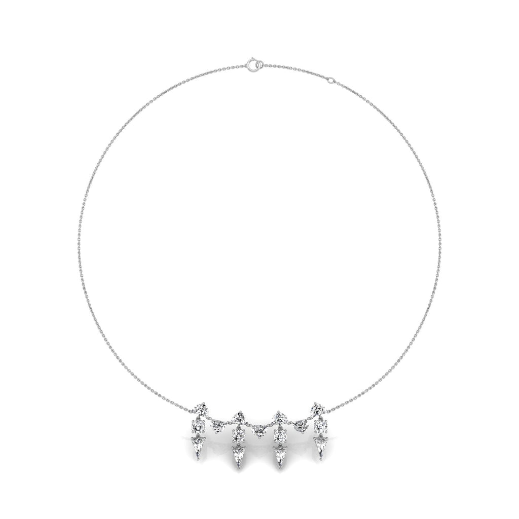 18K Pave Diamond V Necklace — TOP