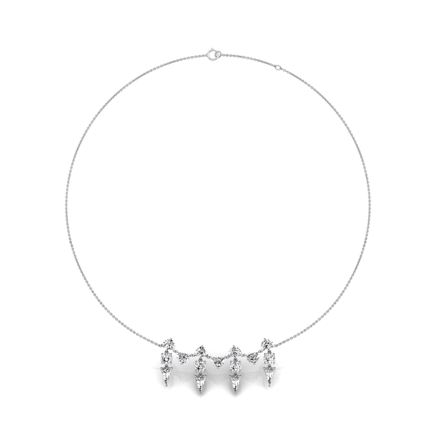 18K Pave Diamond V Necklace — TOP