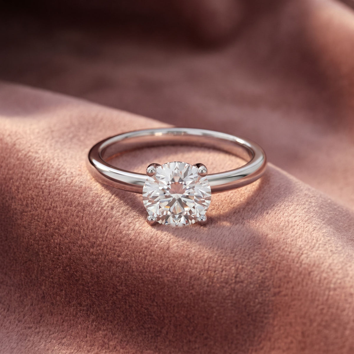 18K Solitaire Diamond Ring — AI cloth, in-house