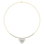 18K Yellow Gold Geometric Diamond Necklace — TOP
