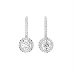 18K Round Diamond Drop Earrings — TOP