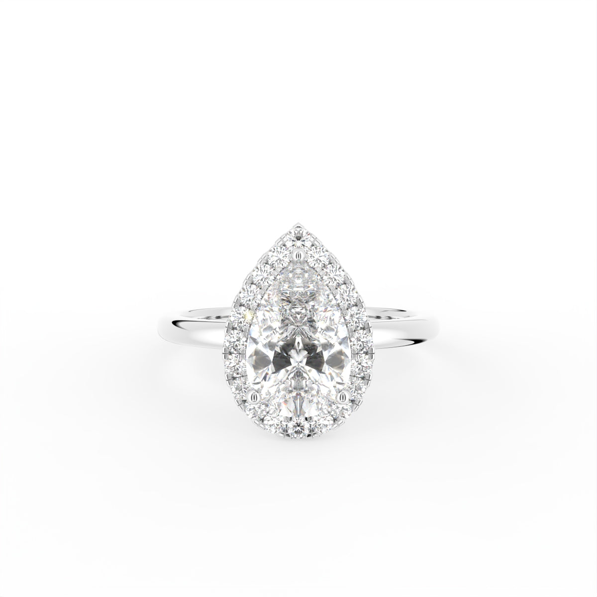 vimg:Z00228|18K Halo Pear Diamond Engagement Ring — TOP