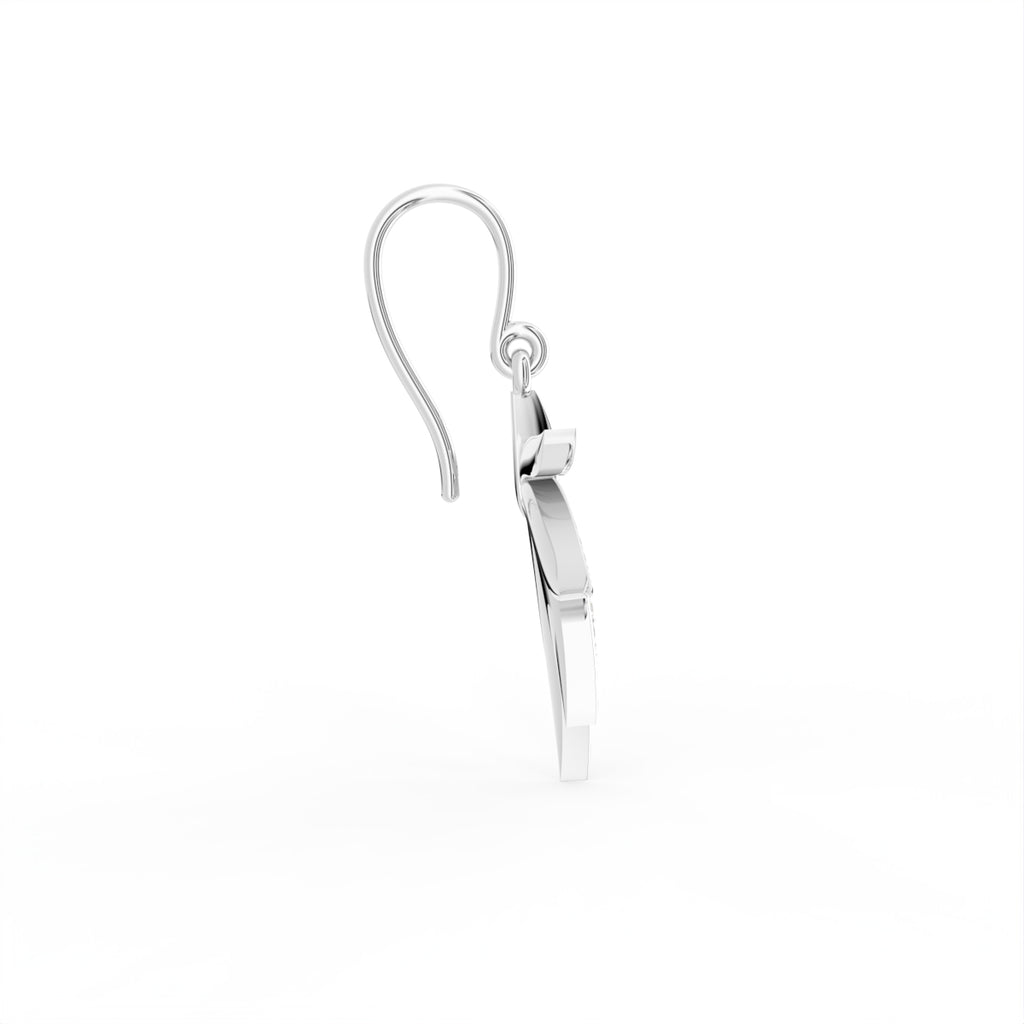 18K Leaf Diamond Drop Earrings — SIDE VIEW