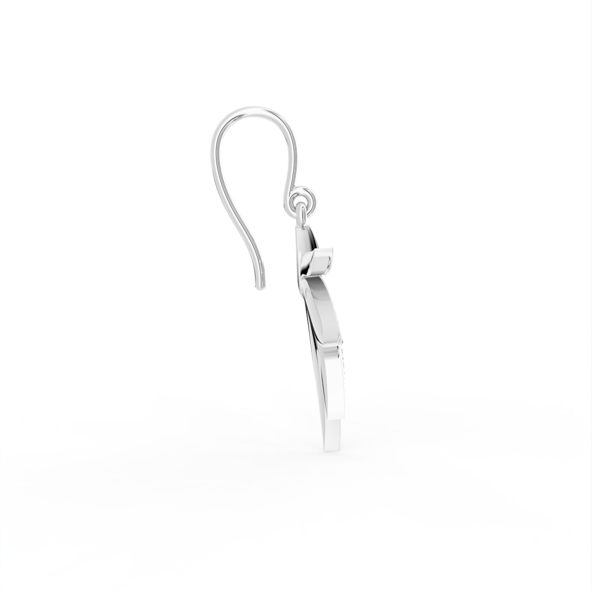 18K Leaf Diamond Drop Earrings — SIDE VIEW