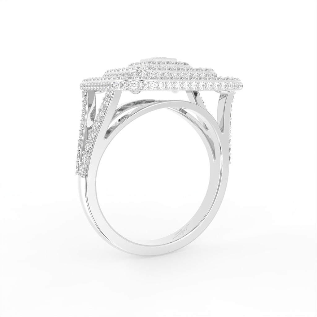 18K Geometric Diamond Ring — 3D VIEW