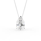 18K Solitaire Pear Diamond Pendant — FRONT