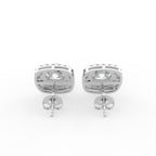 18K Halo Lab Grown Diamond Earrings — BACK