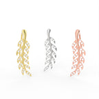 Sterling Silver Diamond Earrings — 3 COLOR
