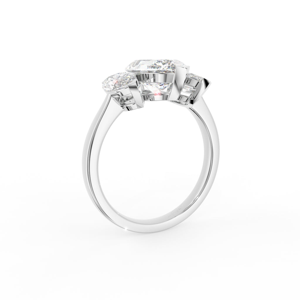 18K Trilogy Marquise Diamond Ring — 3D VIEW