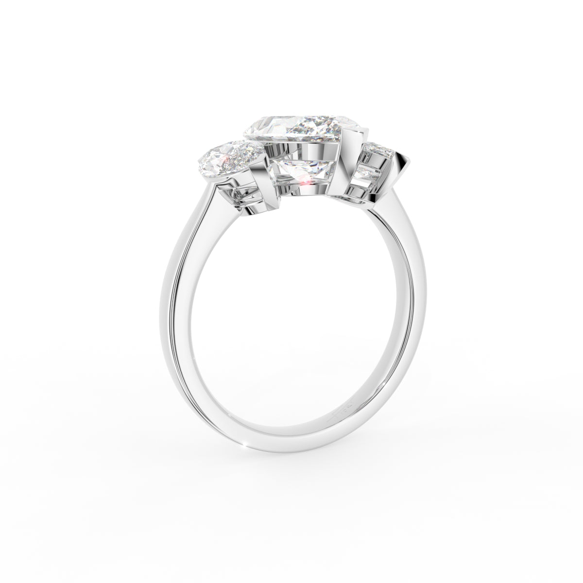 18K Trilogy Marquise Diamond Ring — 3D VIEW