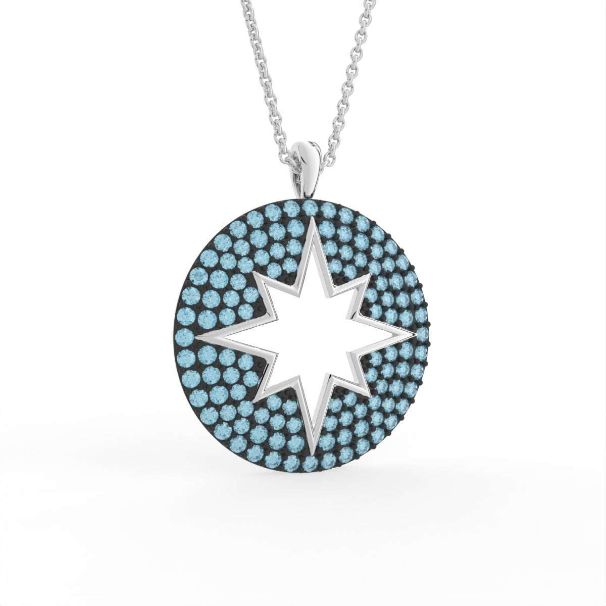 Sterling Silver Diamond Pendant — 3D / RIGHT