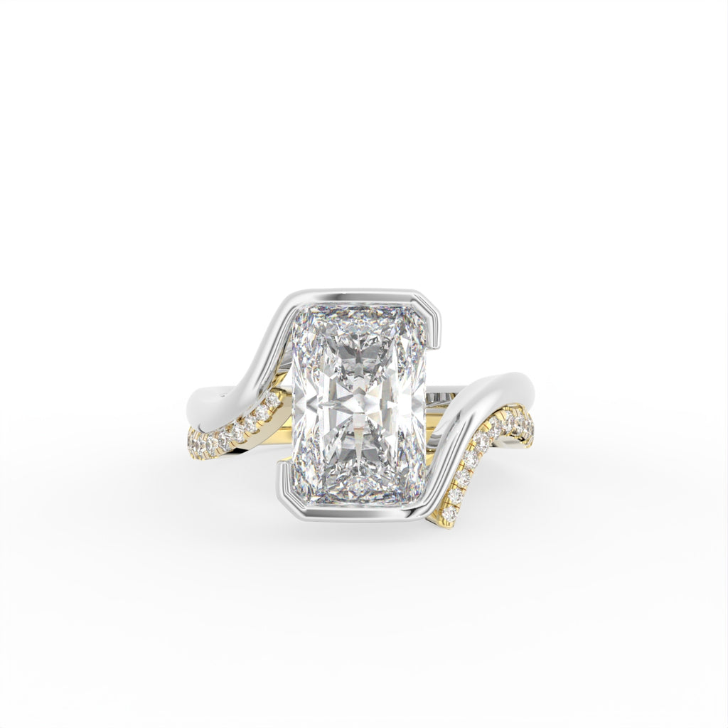 Sterling Silver Radiant Diamond Ring — TOP