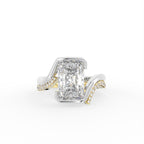 Sterling Silver Radiant Diamond Ring — TOP