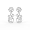 18K Emerald Round Bespoke Diamond Earrings — TOP