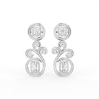 18K Emerald Round Bespoke Diamond Earrings — TOP