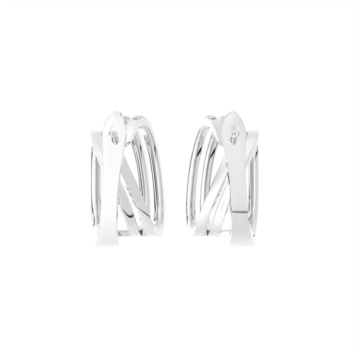 18K Lab Grown Diamond Hoop Earrings — BACK