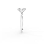 18K Solitaire Oval Diamond Engagement Ring — SIDE