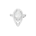18K White Gold Halo Pear Diamond Ring — TOP
