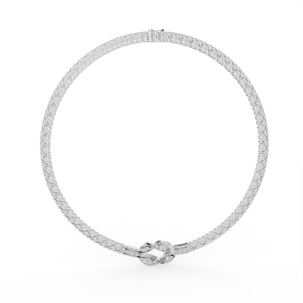 Sterling Silver Diamond Necklace — FRONT/BACK