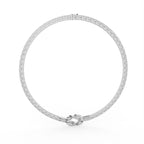 Sterling Silver Diamond Necklace — FRONT/BACK